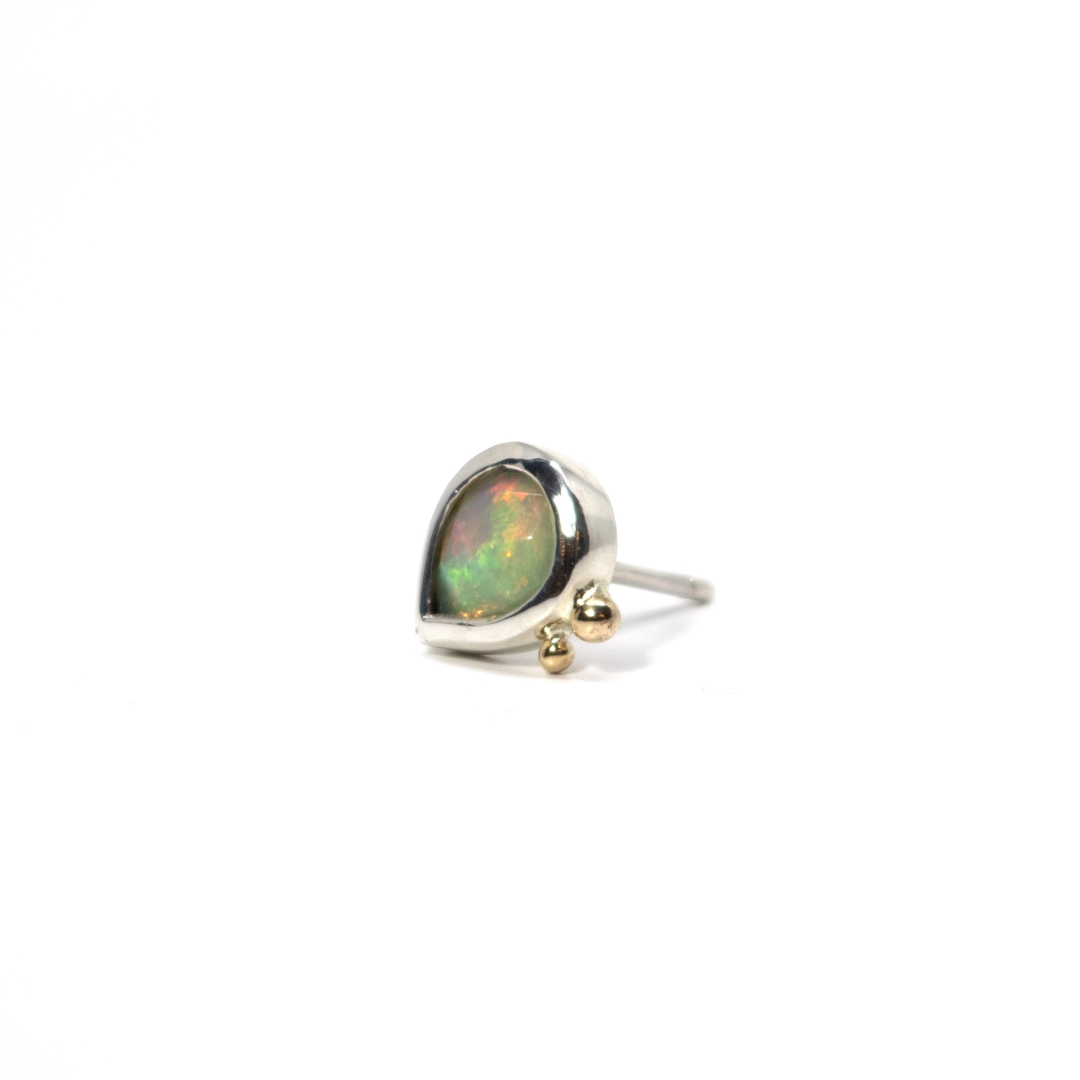 opal rose cut lonely earring