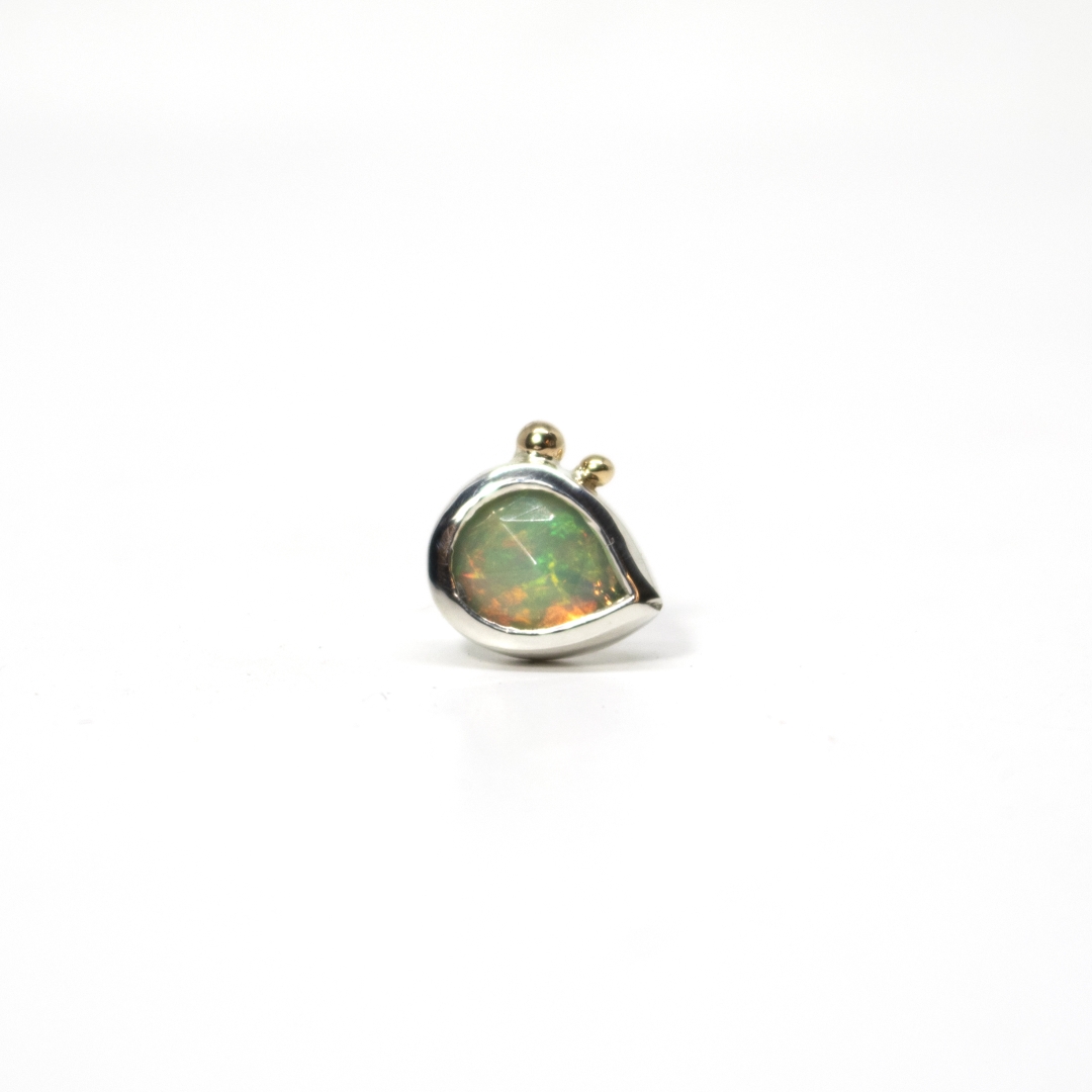 opal rose cut lonely earring